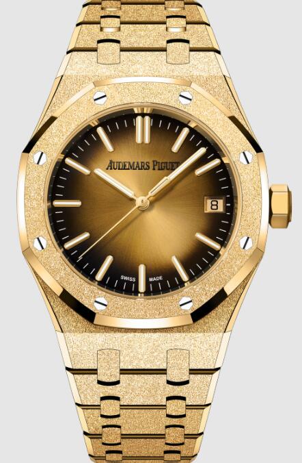 15550BA.GG.1356BA.01 Fake Audemars Piguet Royal Oak Selfwinding 37 Frosted Yellow Gold watch